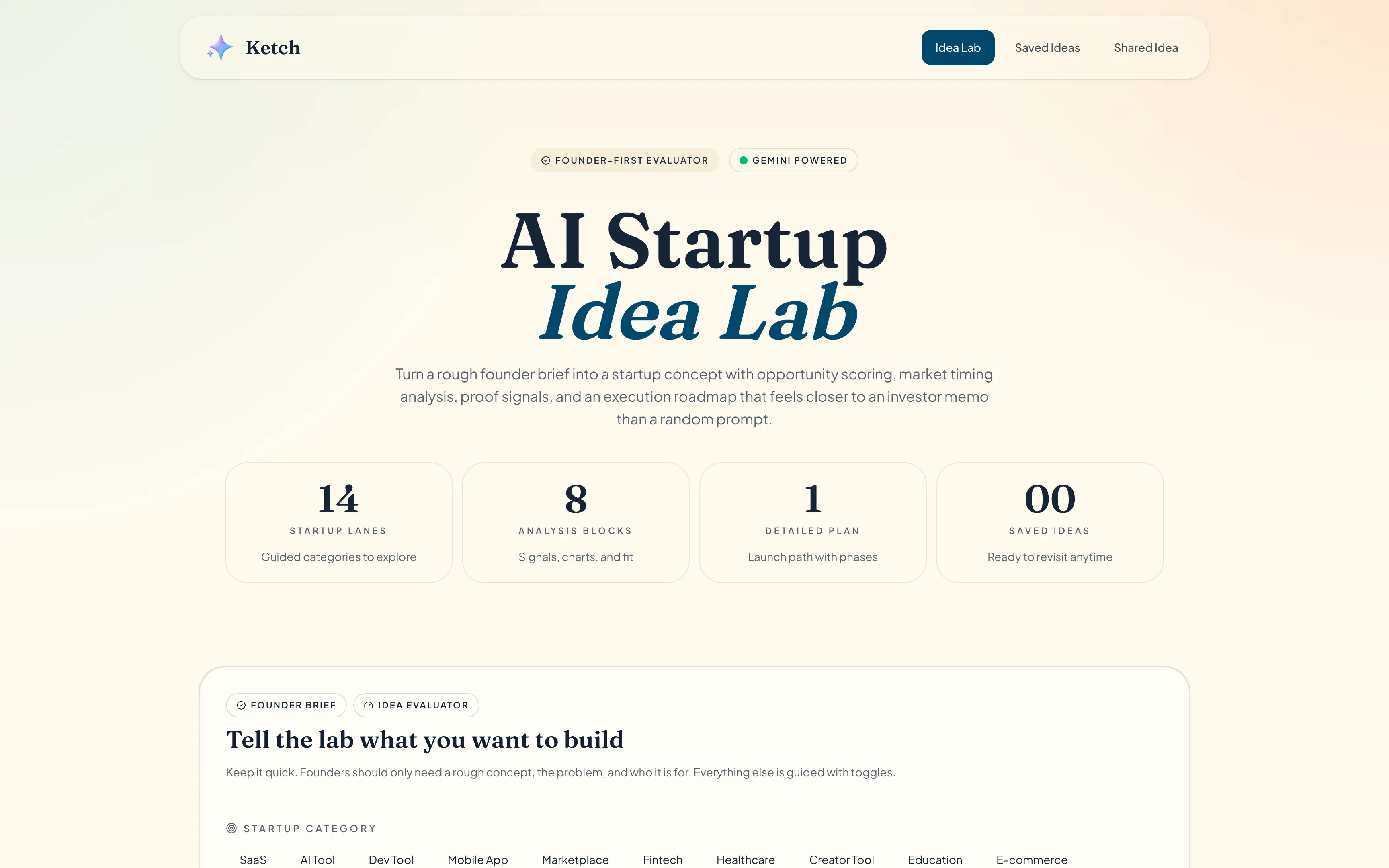 Ketch - AI Startup Idea Lab